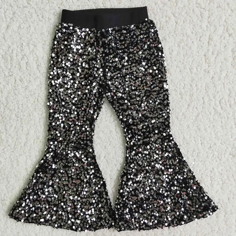 Black Sequins Bell Bottoms
