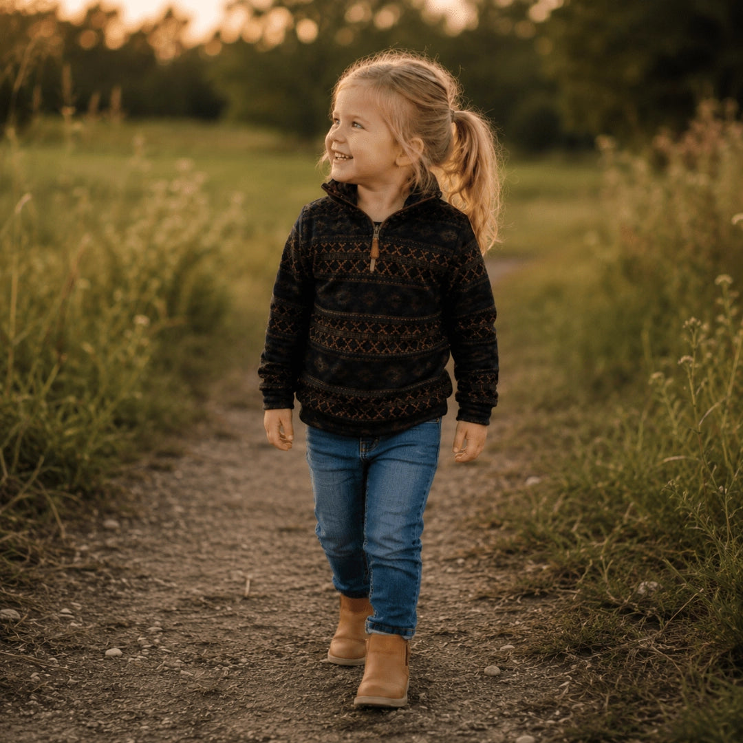 Kids' Brown Aztec Pull Over