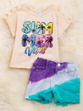Summer Vibes + Tie Dye Denim Shorts