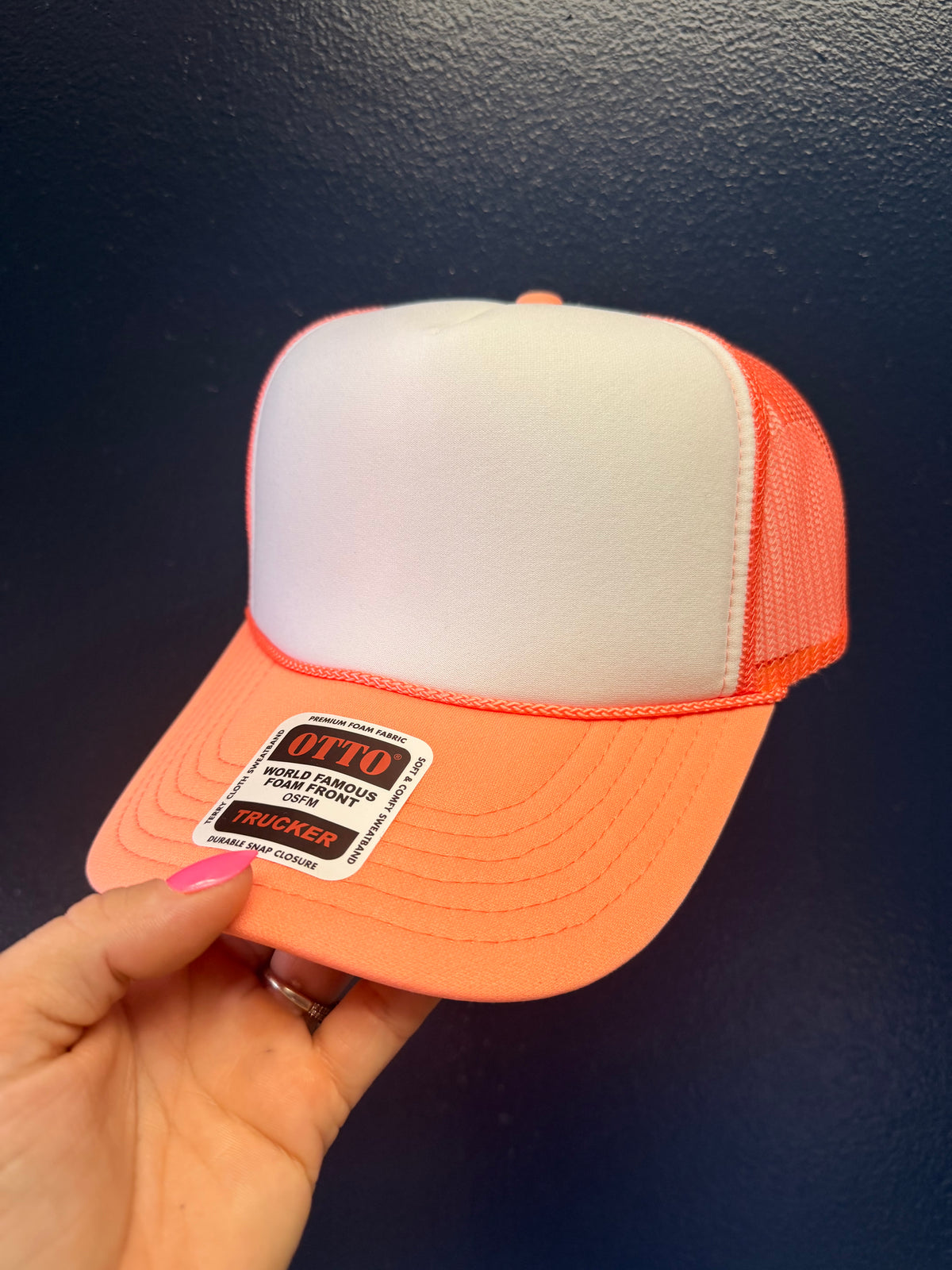Coral and White Trucker Hat