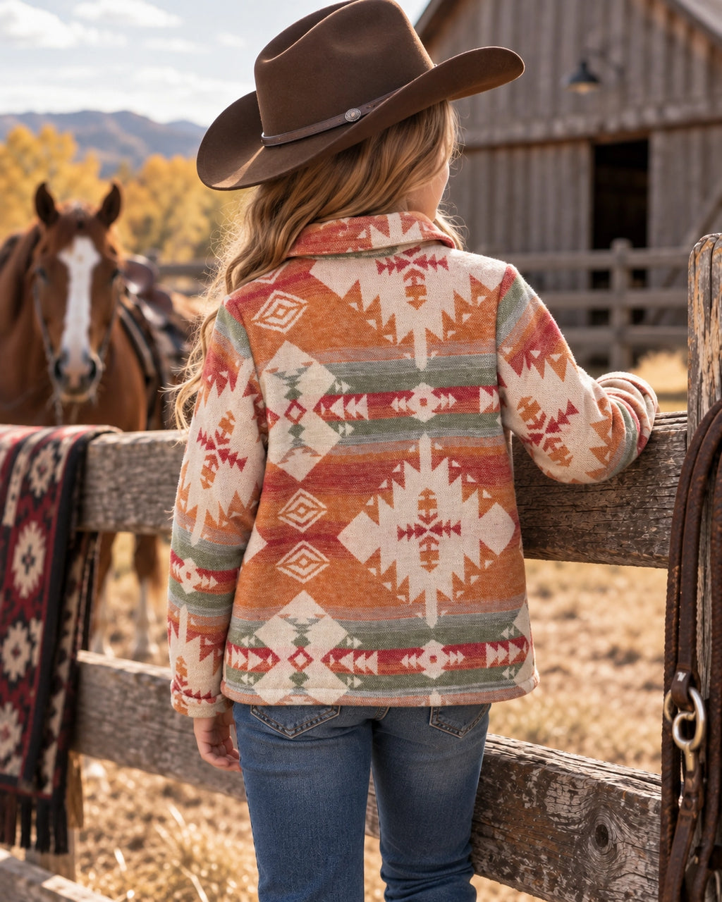 Girls Southwestern Shacket