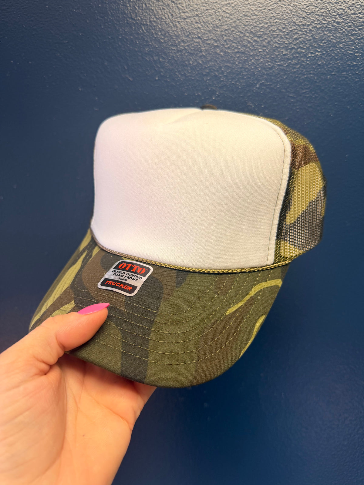 Green and White Camo Trucker Hat