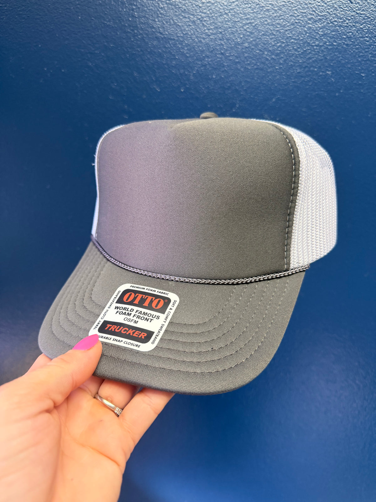 Grey and White Trucker Hat