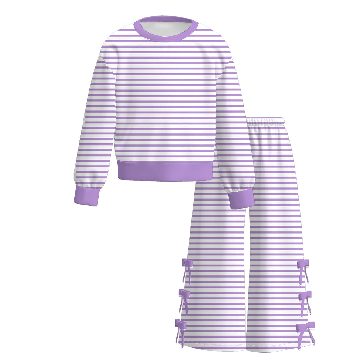 Striped Bow Knot Lounge Set